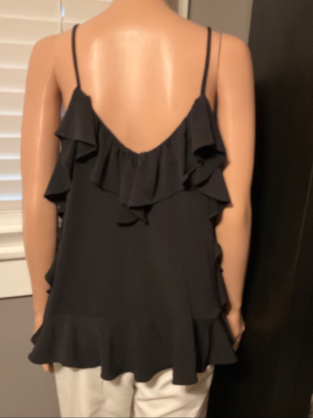 Express Black Ruffle Spaghetti-Strap Cami - Picture 2 of 4
